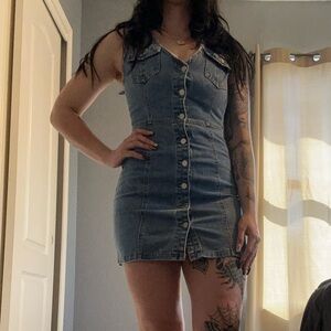 SHEIN Light Blue Denim Dress